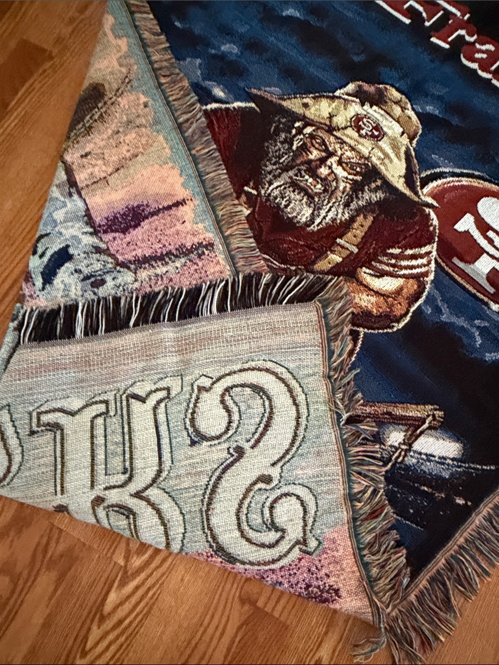 San Francisco 49ers Woven Throw Blanket - Red, Black, Gold - Picture 6 of 6